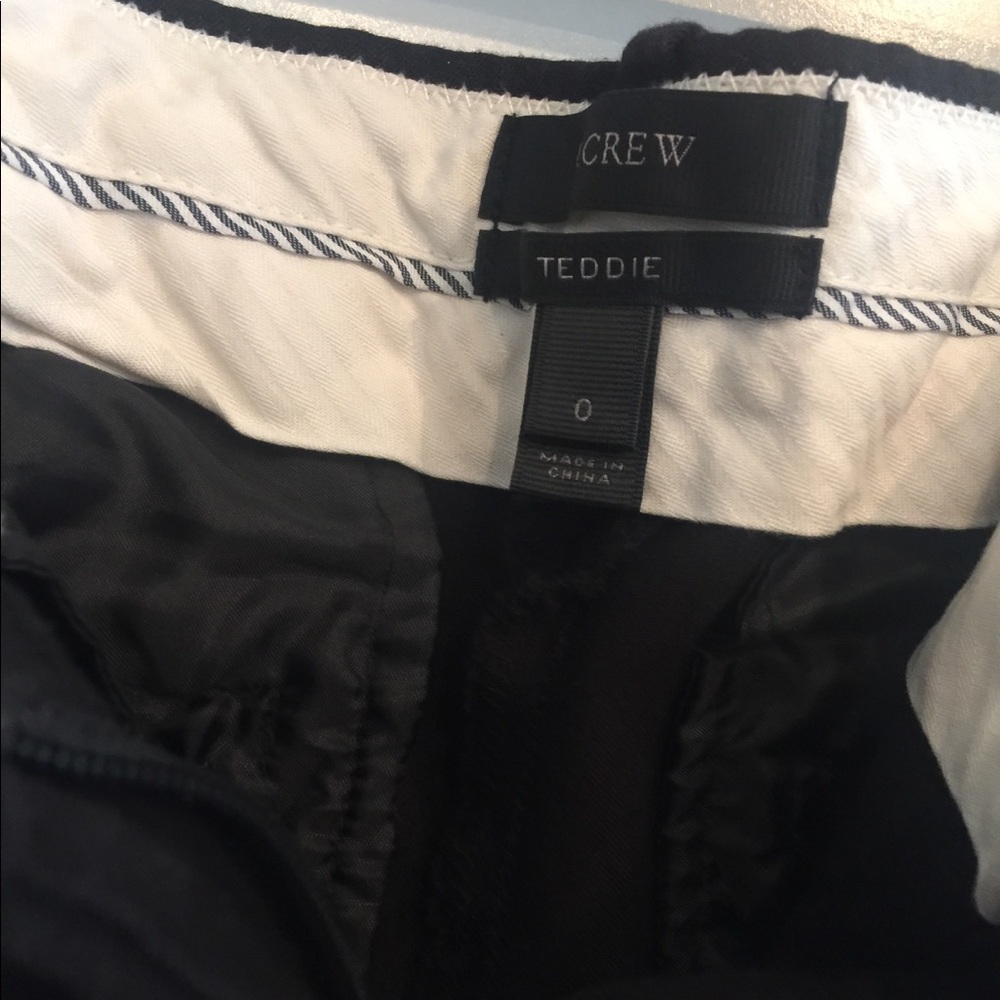J crew teddie pants size 0 black